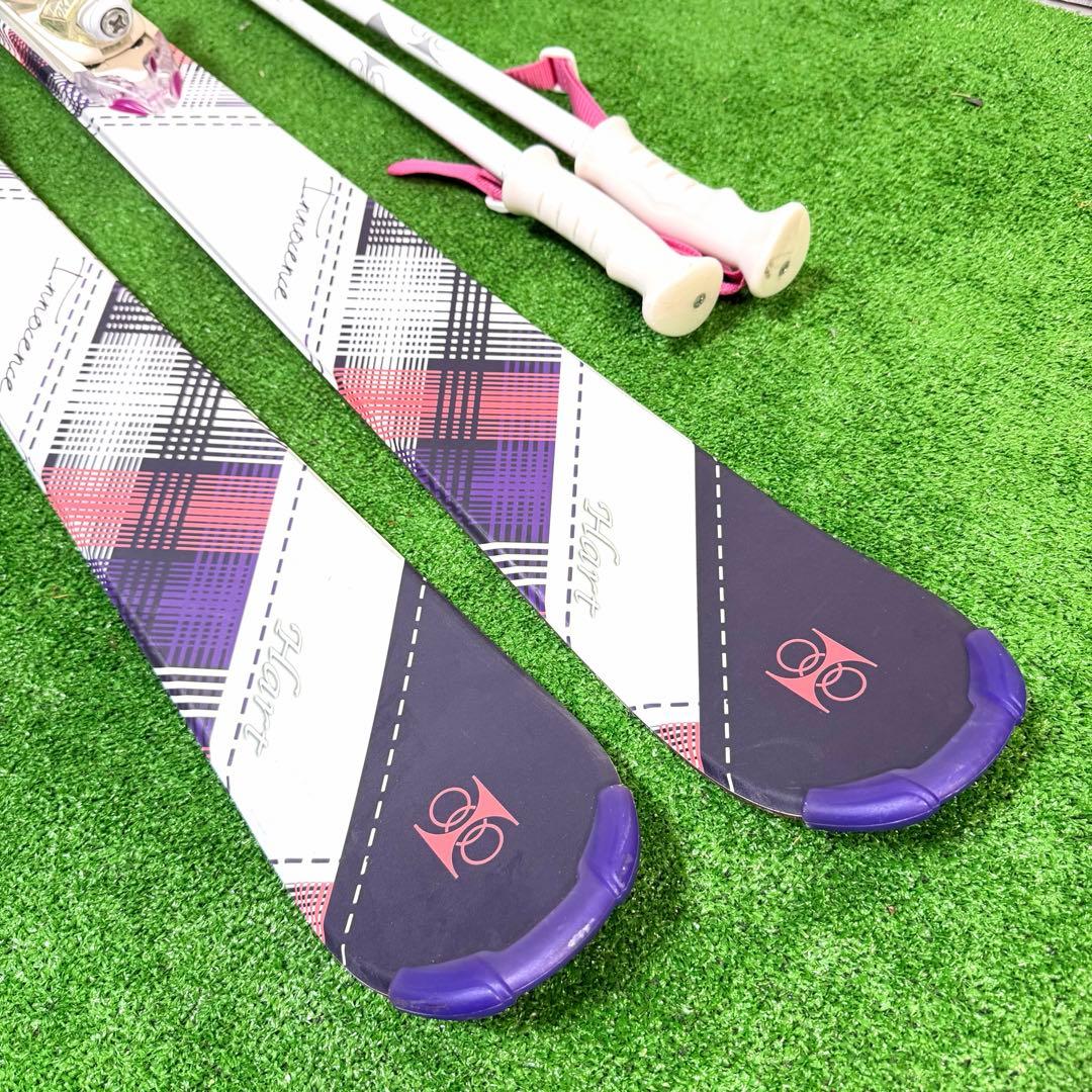 美品　Hart 140 ジュニア　レディース　スキー　ステッキ付　グラフィック