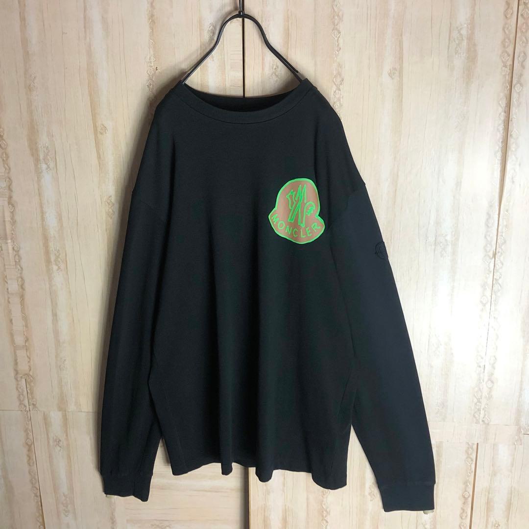 MONCLER モンクレール ロングtシャツ ビックロゴ 肩パッチ刺繍付き
