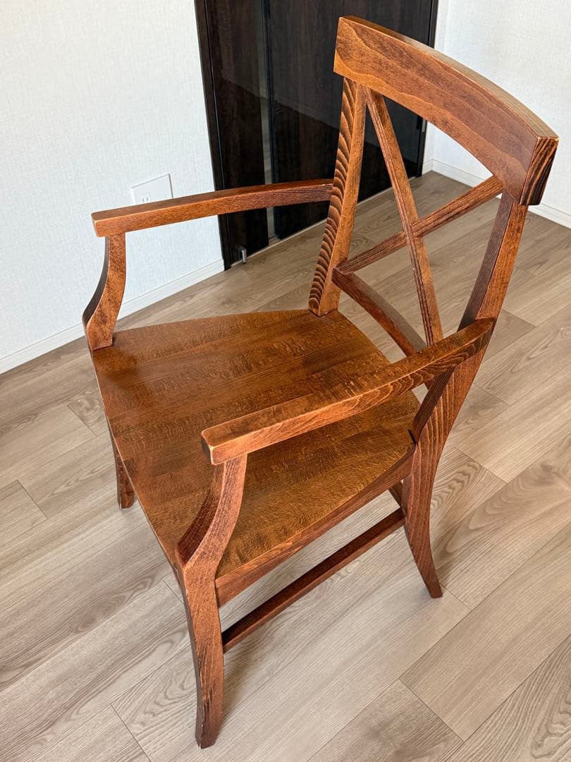 [m]木製ダイニングチェア肘掛付1