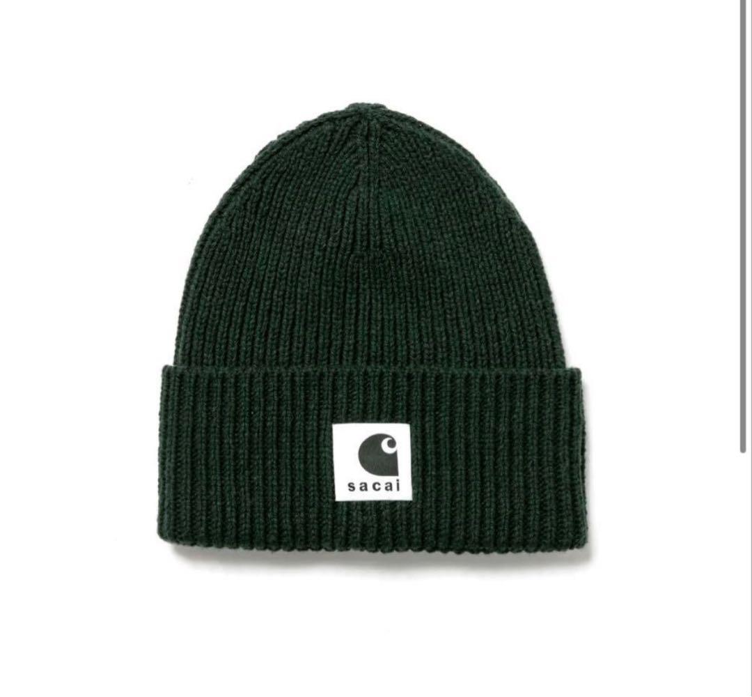 e*7様 サカイ カーハートsacai ダークグリーン ビーニー ニット帽 正規