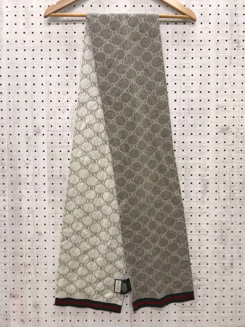 Italy製 ユーロシック ラグジュアリー 古着小物 GUCCI ニットマフラー