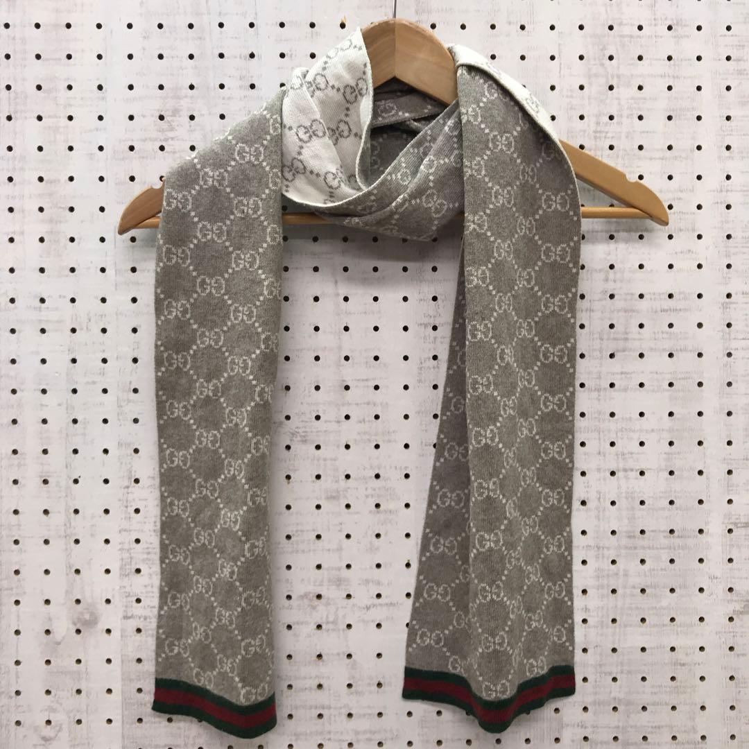 Italy製 ユーロシック ラグジュアリー 古着小物 GUCCI ニットマフラー