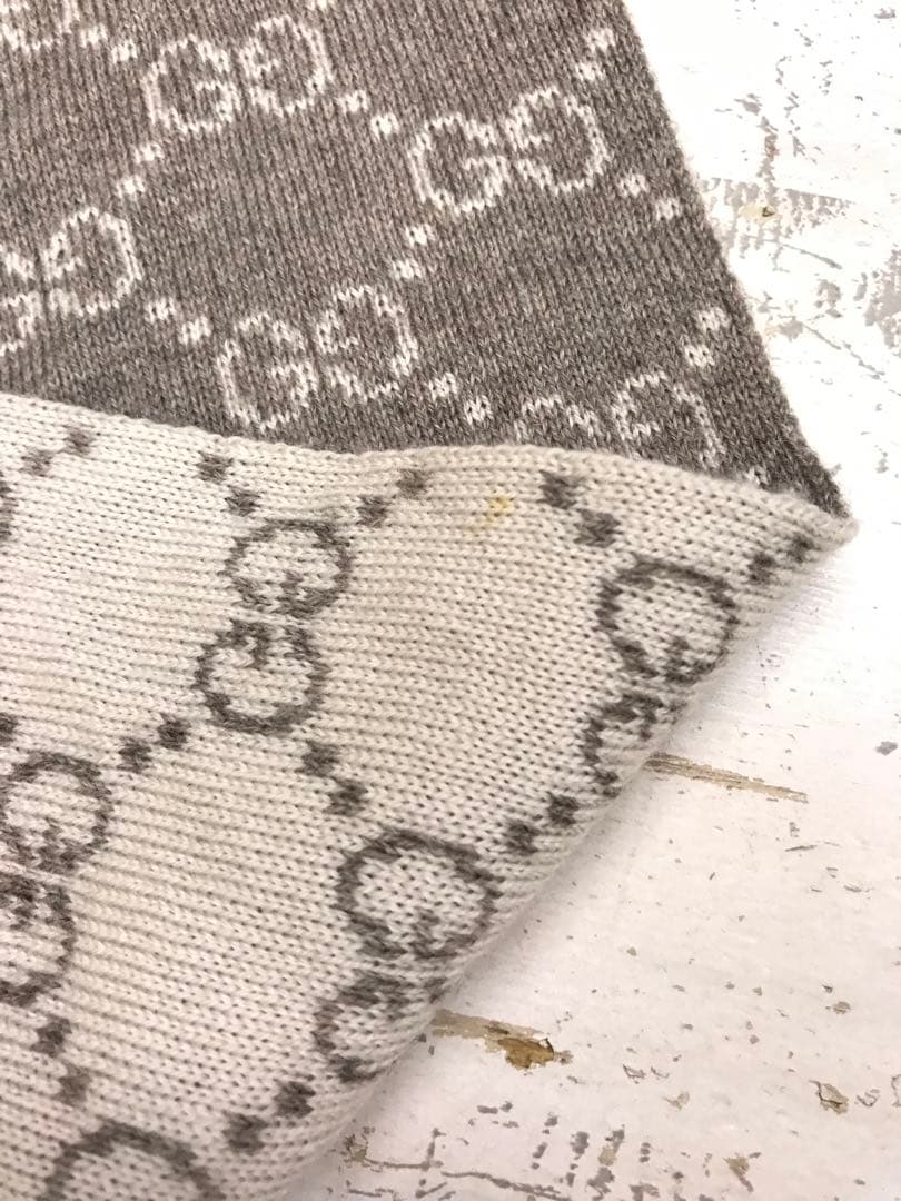 Italy製 ユーロシック ラグジュアリー 古着小物 GUCCI ニットマフラー