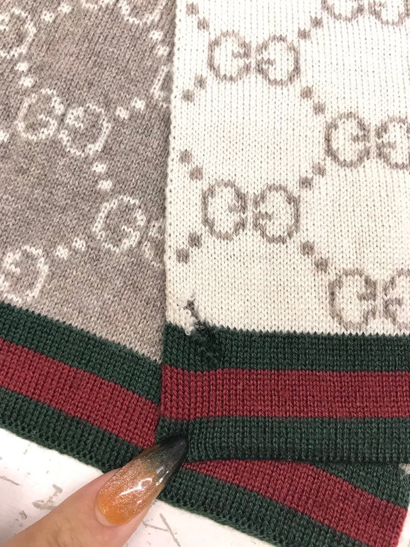 Italy製 ユーロシック ラグジュアリー 古着小物 GUCCI ニットマフラー