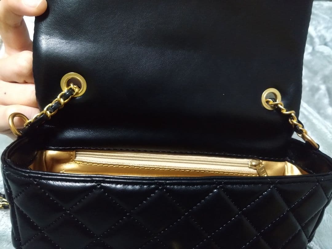 rlka ♡黒 レザー キルティング バッグ♡