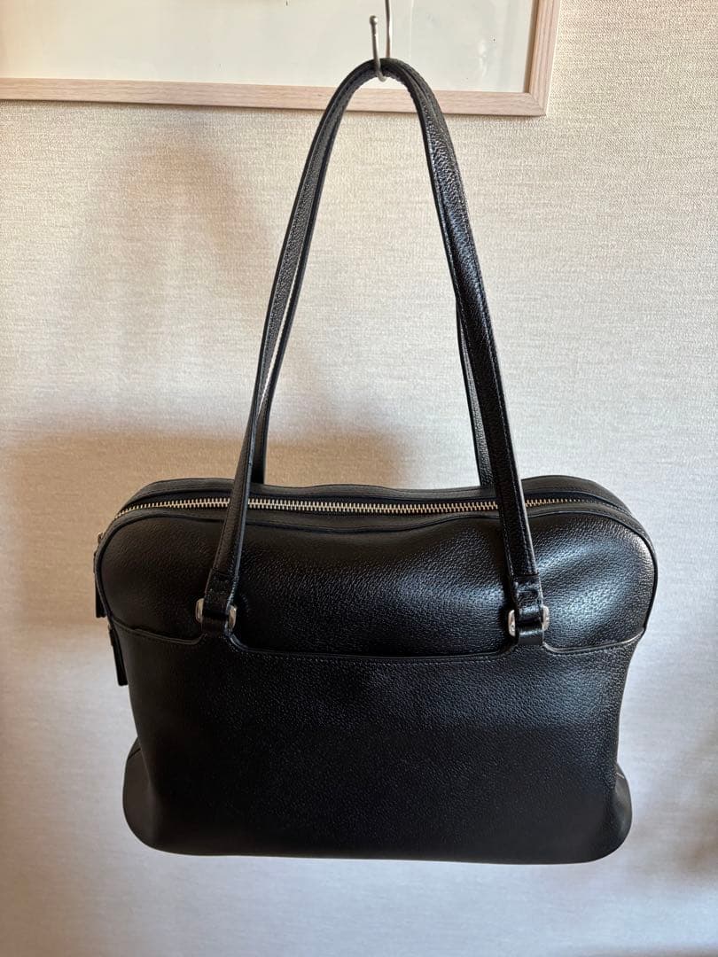 アニエスベー Agnes b. ブラック　革バッグ　通勤・就活に最適！