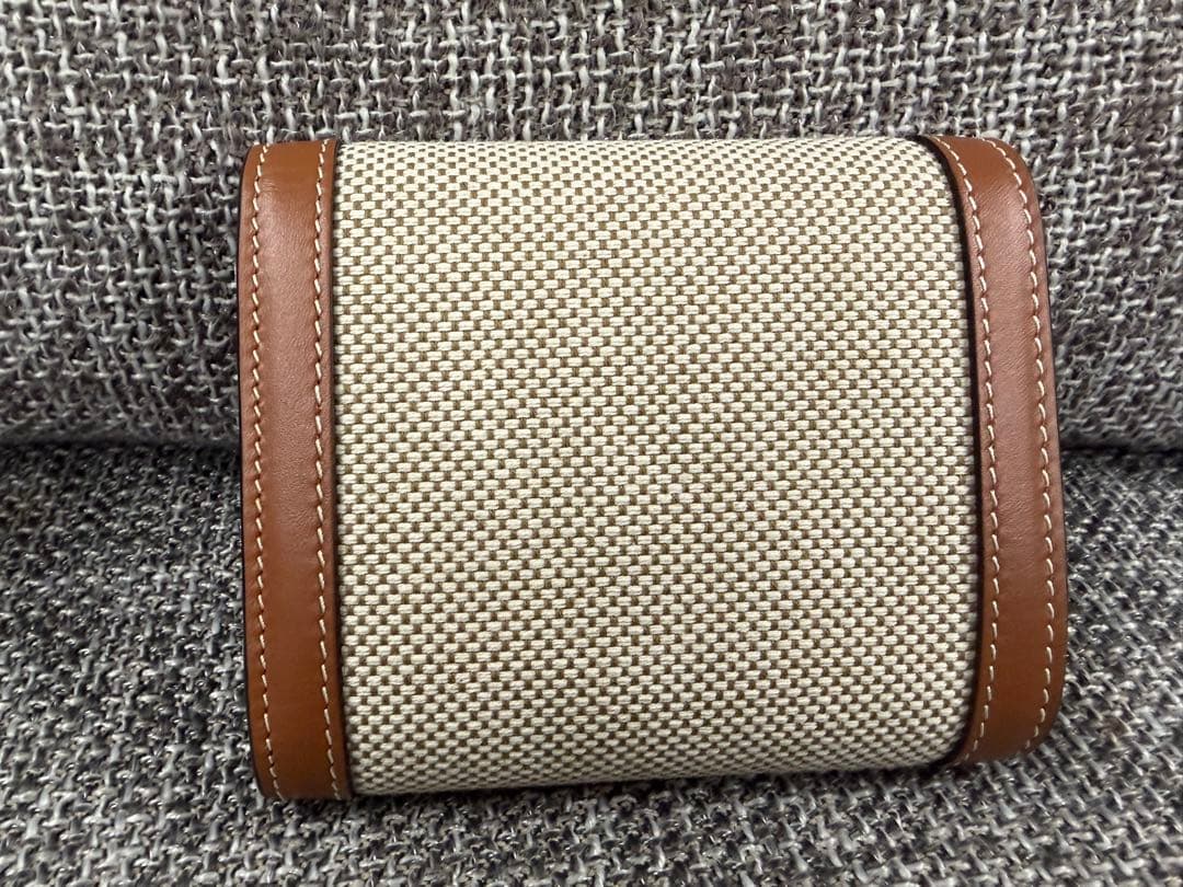 セリーヌ　トリオンフ　スモール　ウォレット　3つ折り財布　キャンバス×レザー