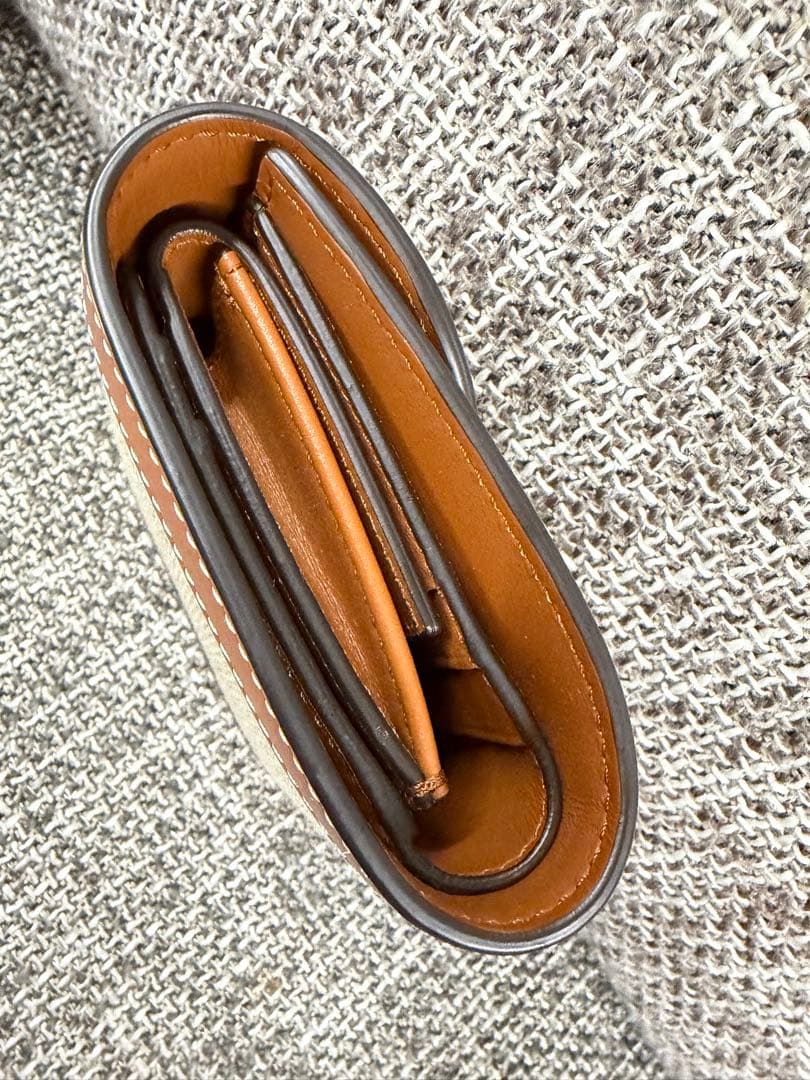 セリーヌ　トリオンフ　スモール　ウォレット　3つ折り財布　キャンバス×レザー