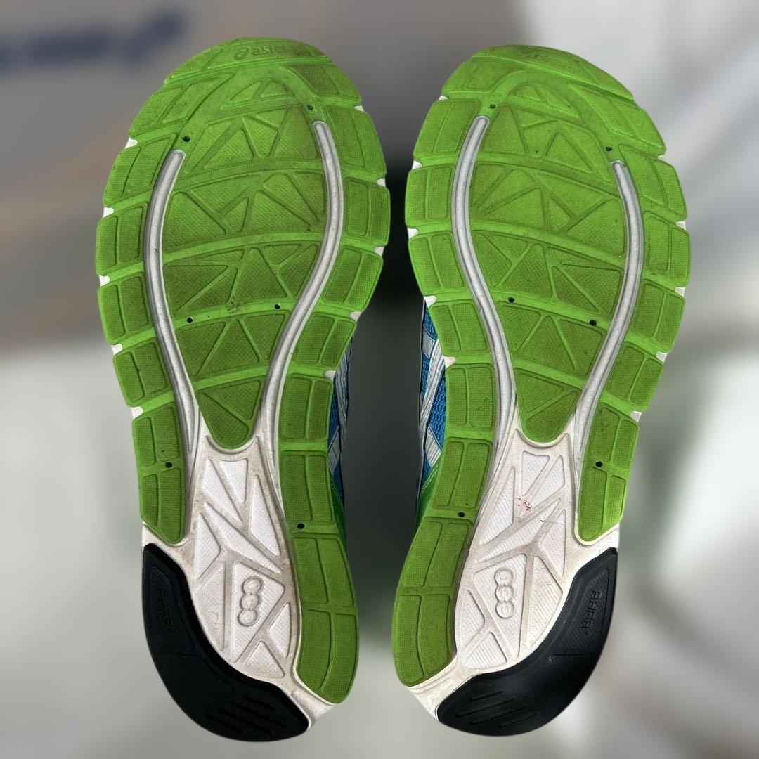 asics ランニングシューズ 4-wide 27.5cm 緑／青