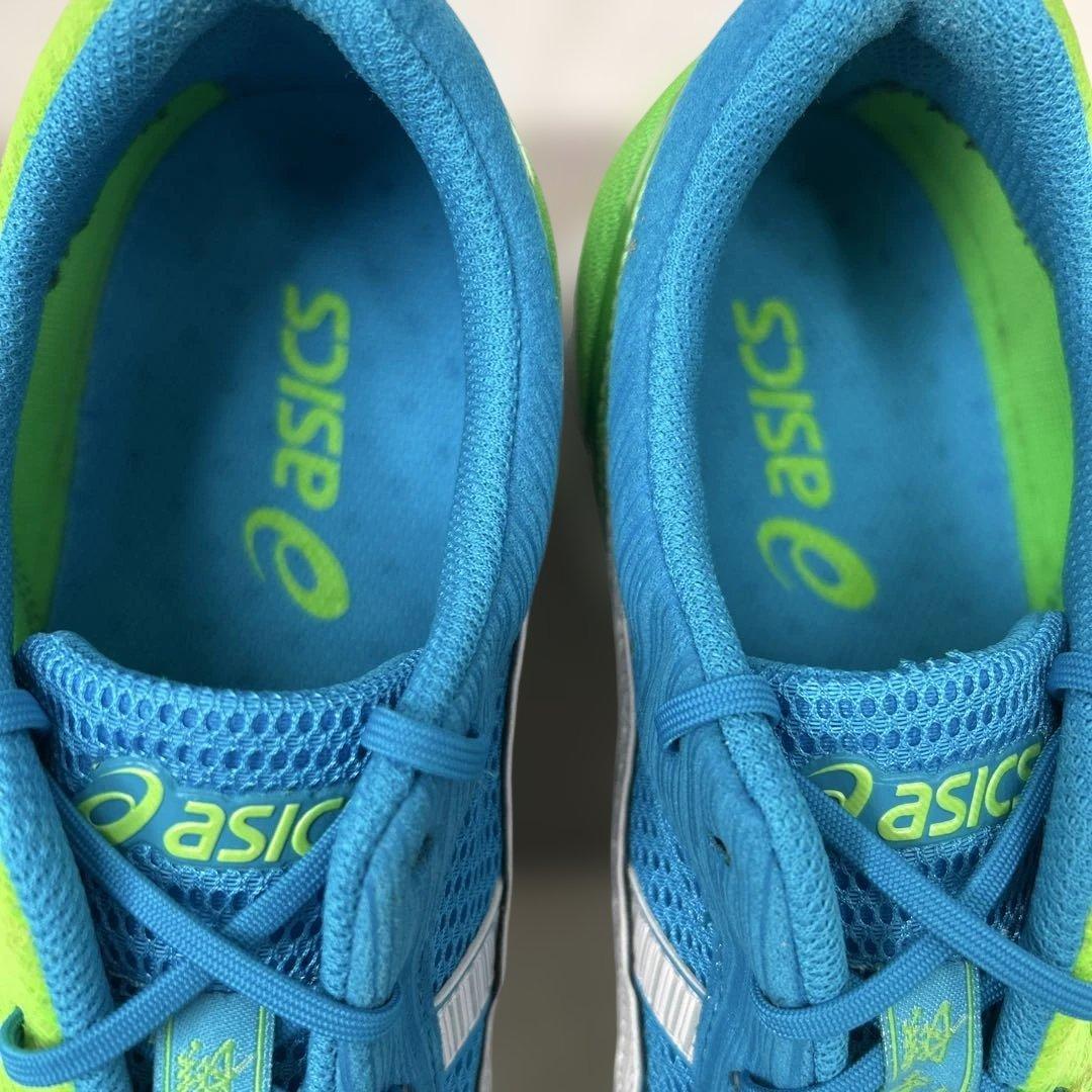 asics ランニングシューズ 4-wide 27.5cm 緑／青