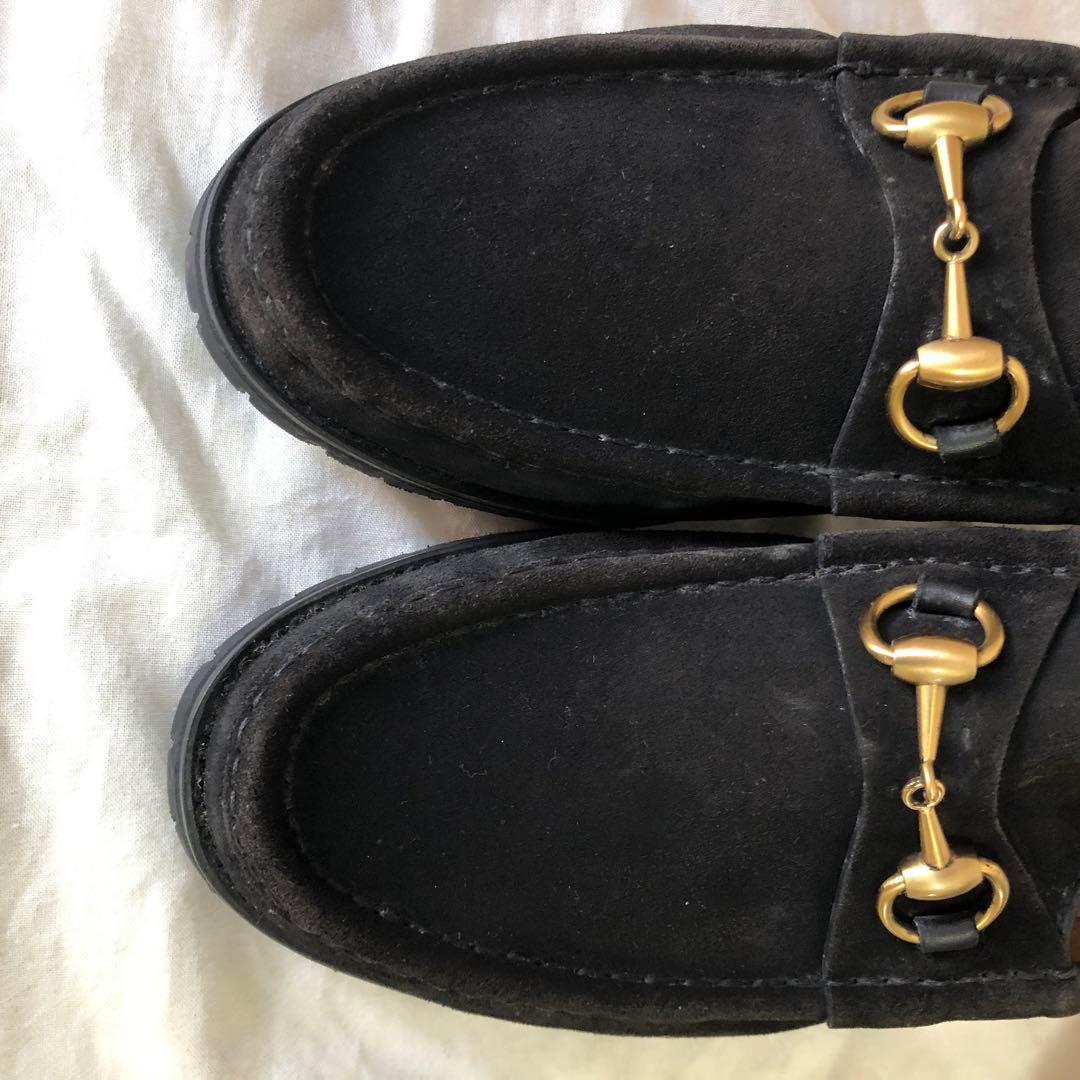 GUCCI グッチ ホースビット スエード ローファー ブラック 43