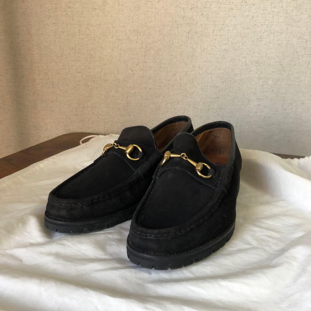GUCCI グッチ ホースビット スエード ローファー ブラック 43