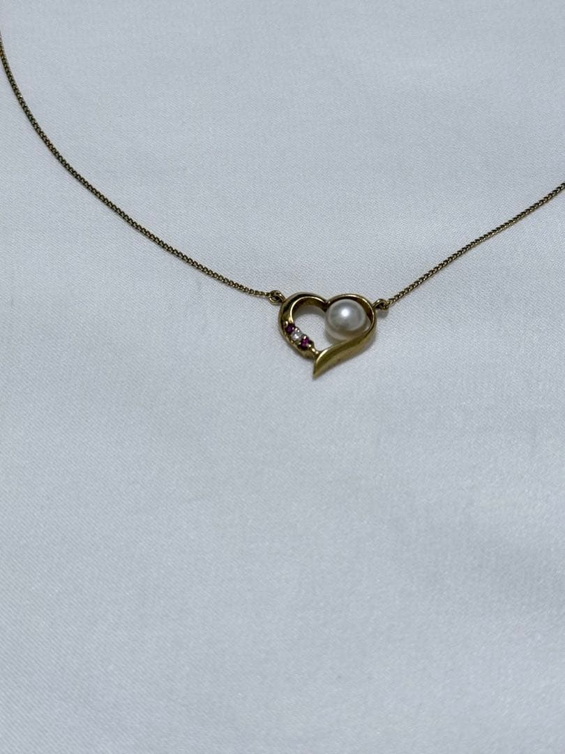 ハート型　ネックレス　18K