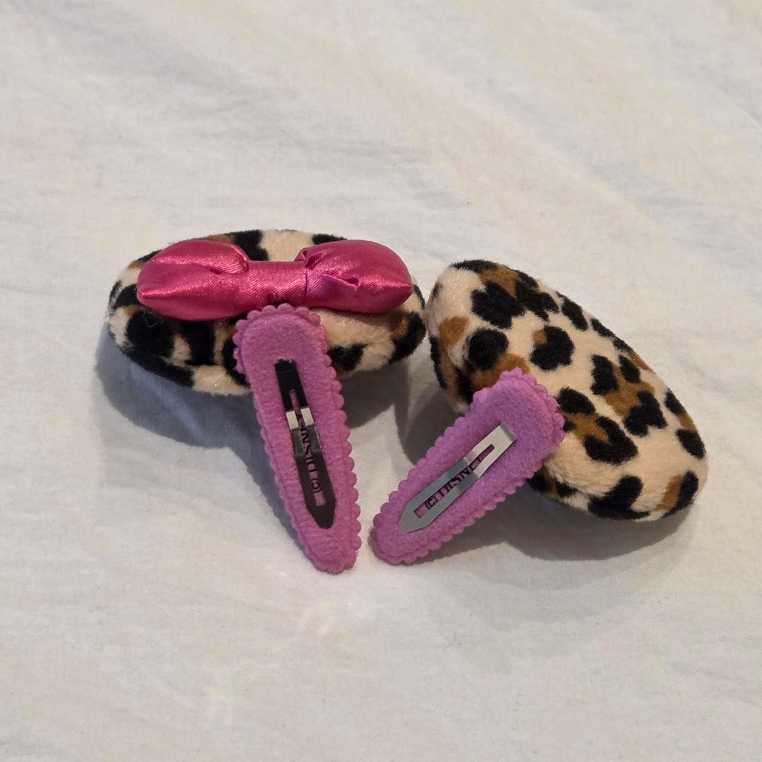 m*様 ディズニー　ミニーちゃん　パッチン　髪留め　ヒョウ柄