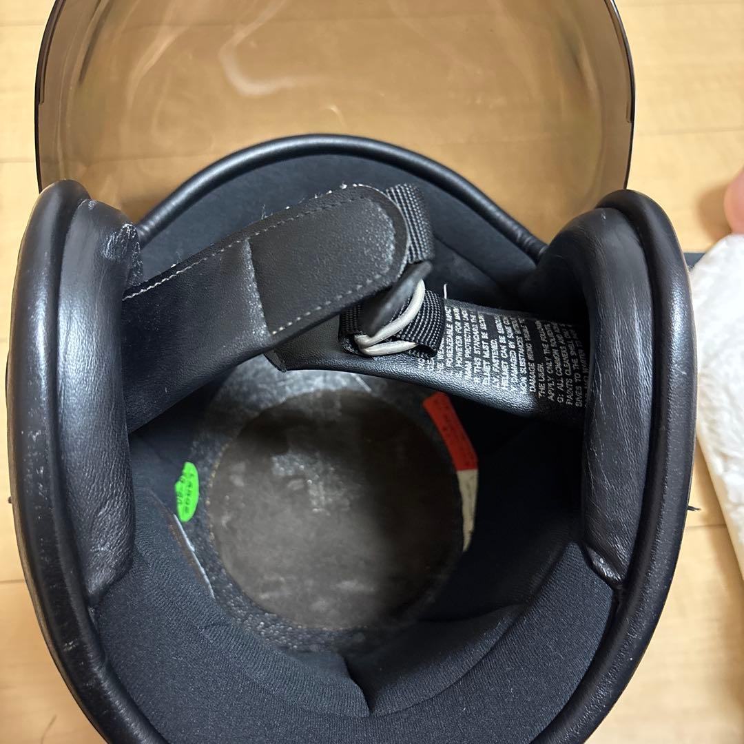 しーたろ　ゴールドラメ仕上げ ジェットヘルメット ミラーシールド付き