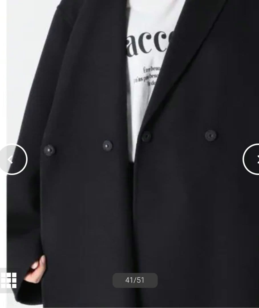 スローブイエナ　ハミルトン　ダブルフェイスウールチェスターコート　ネイビー