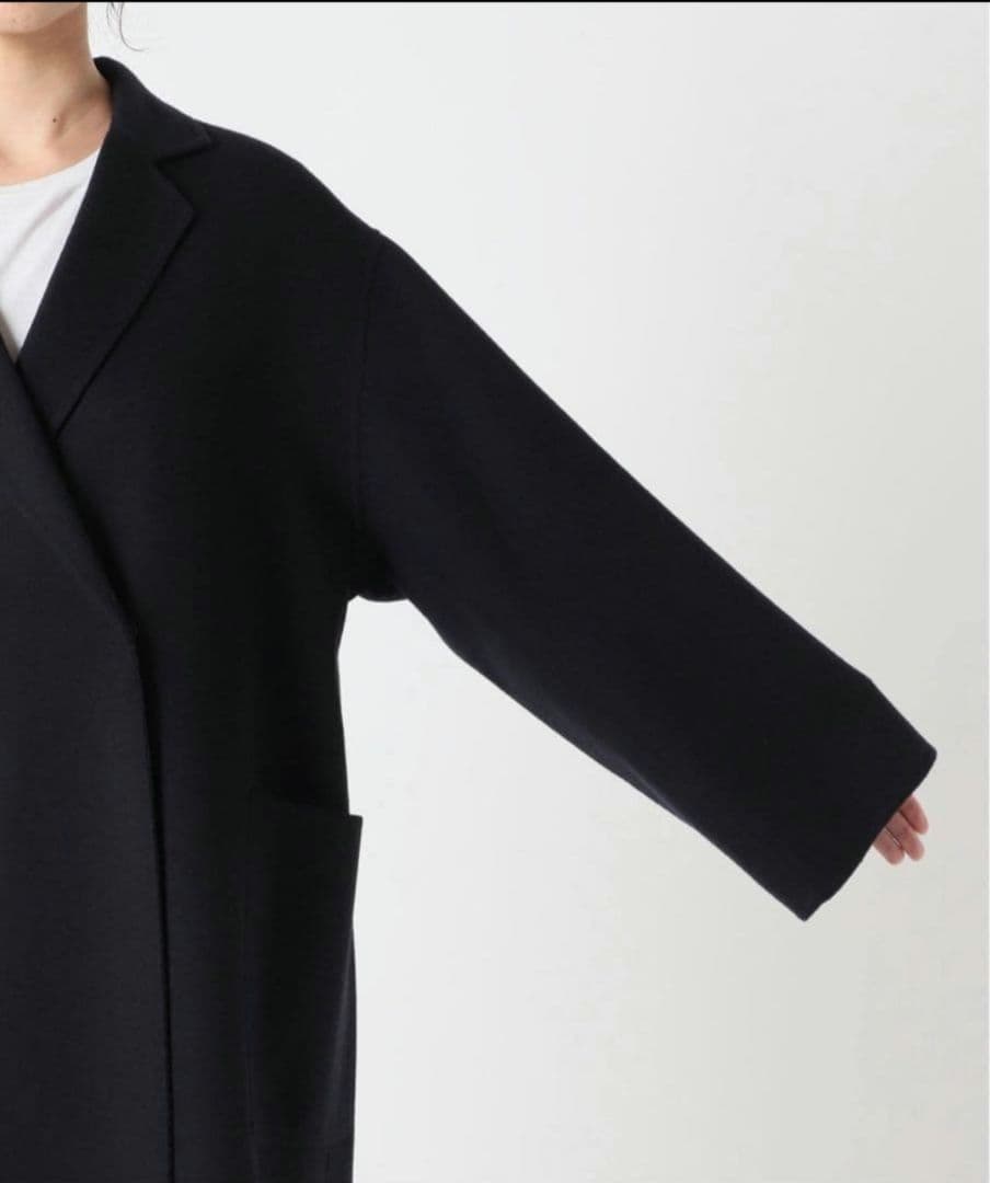 スローブイエナ　ハミルトン　ダブルフェイスウールチェスターコート　ネイビー