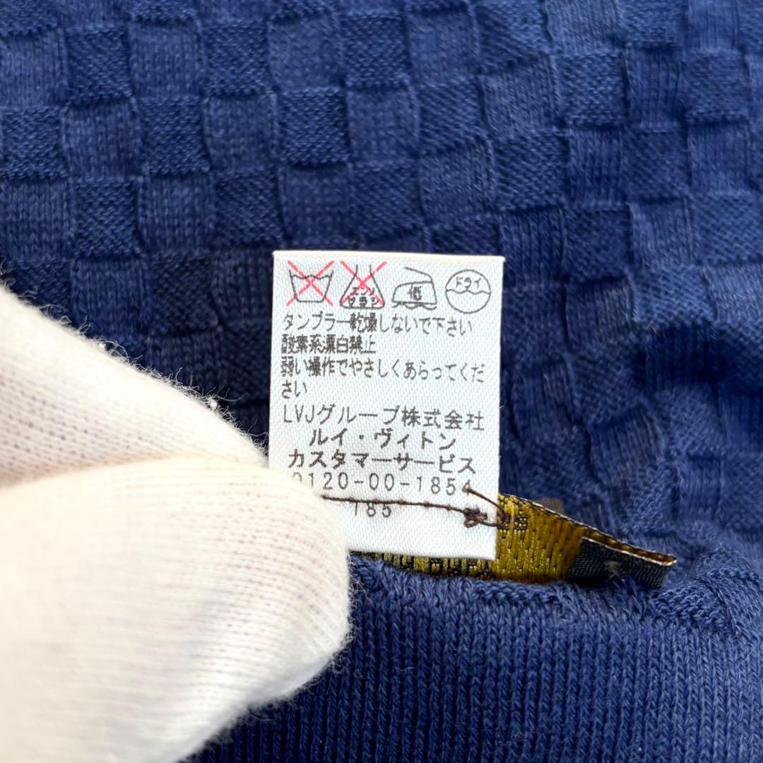 美品✨ルイヴィトン エシャルプ マイクロダミエ カシミヤ マフラー ブルー