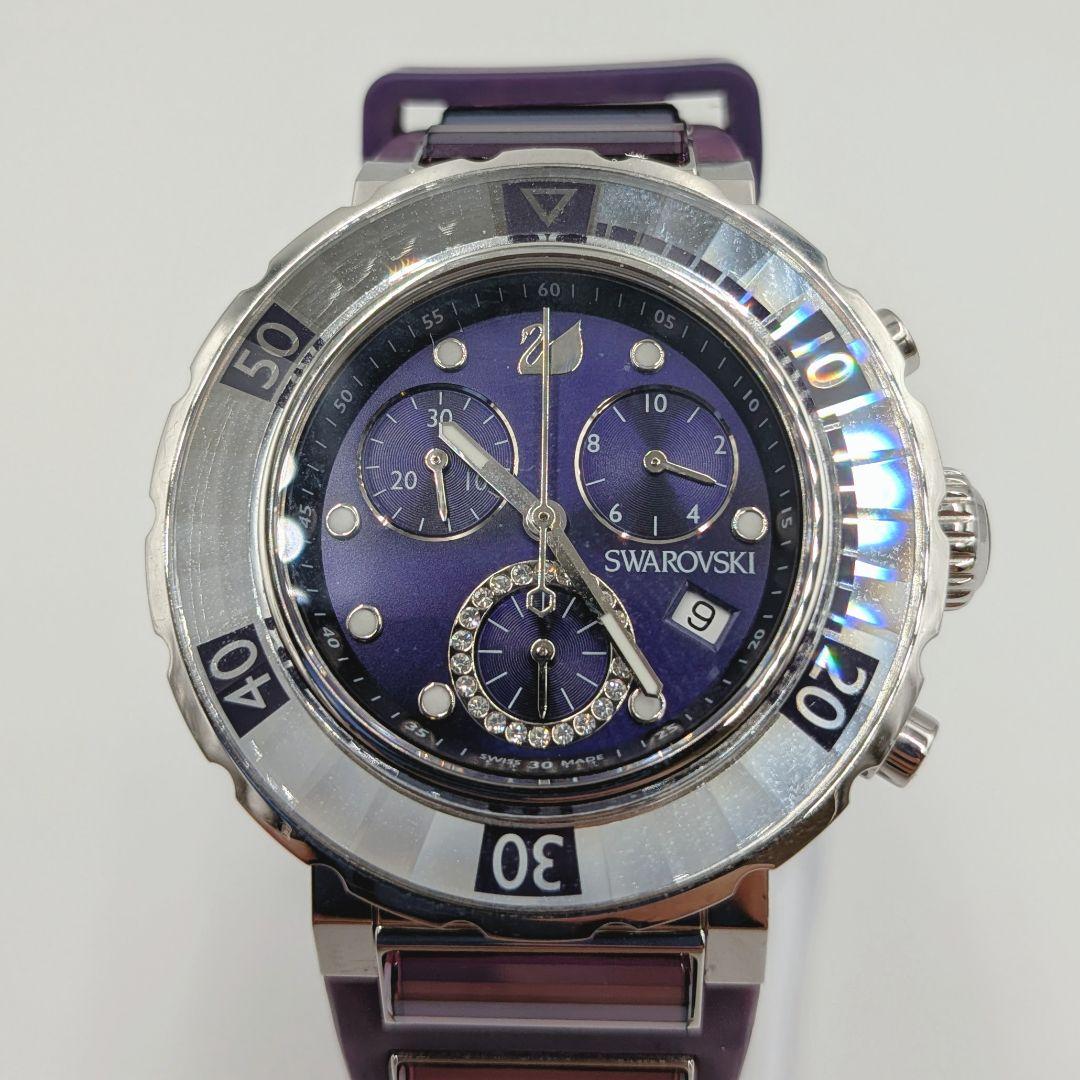 SWAROVSKI オクテア パープル クロノグラフ 腕時計 スワロフスキー