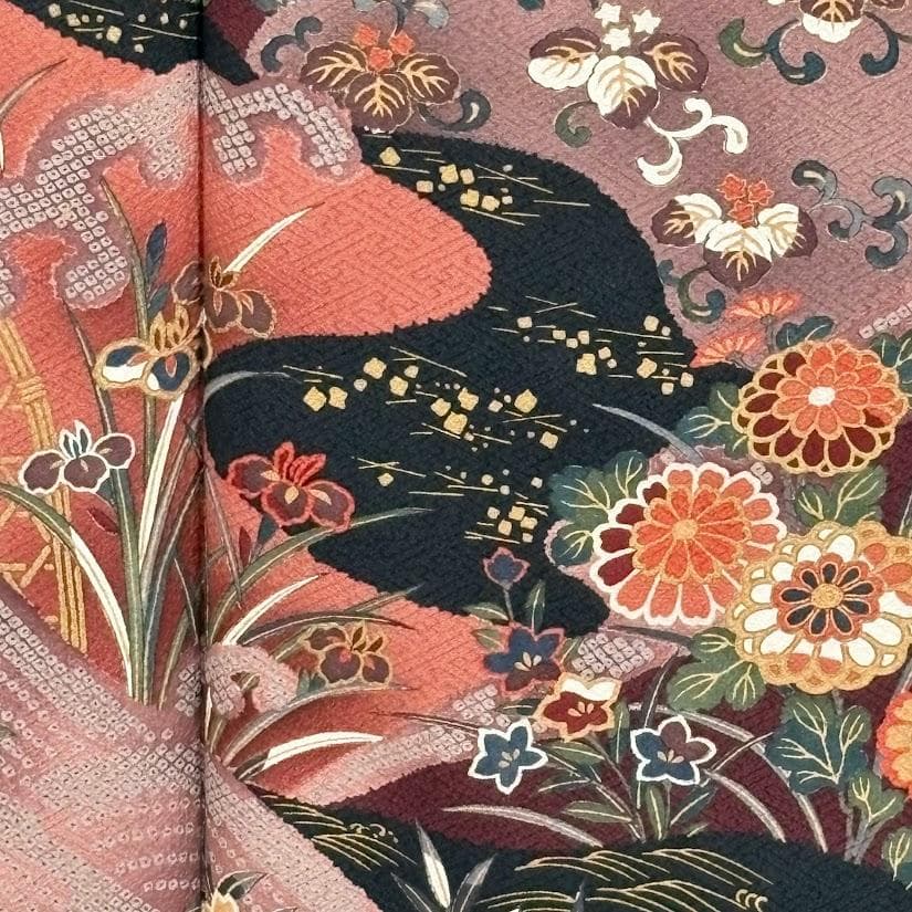 ゆりのはな　訪問着　京友禅ボカシ染め　金彩入り　紋意匠　吉祥模様　正絹　A504