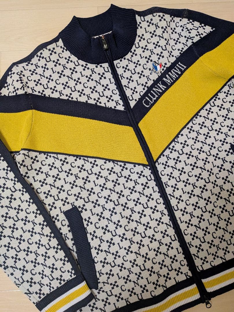 CLUNK クランク　ジップアップジャケット ネイビー/イエロー