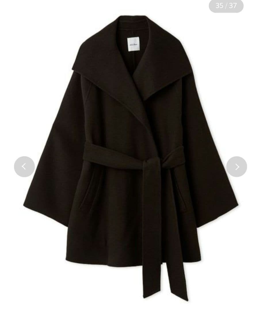 新品タグ付　共ベルト付きビックカラーミディ丈コート