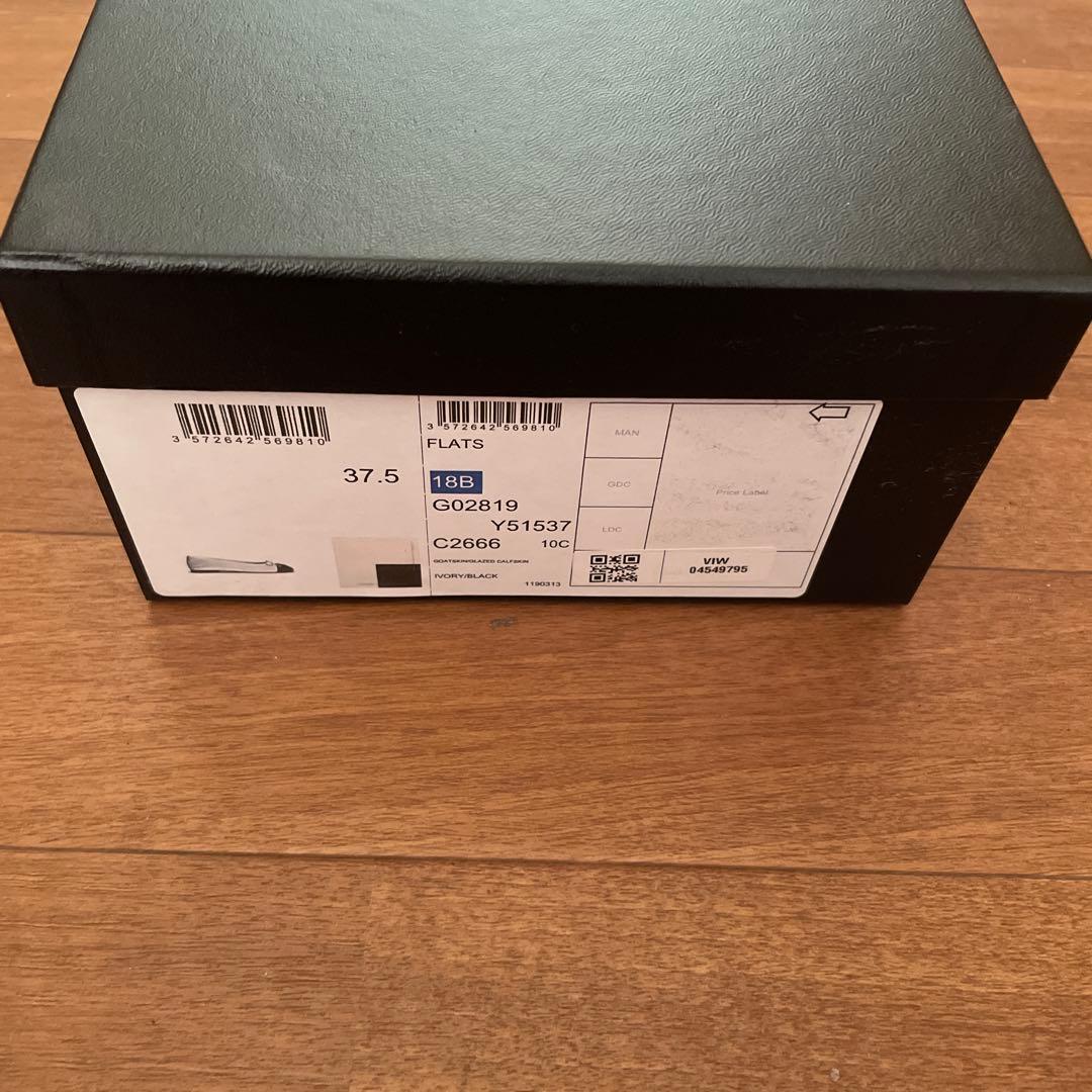 CHANEL フラットシューズ ホワイト/ブラック　37.5最終お値下げ