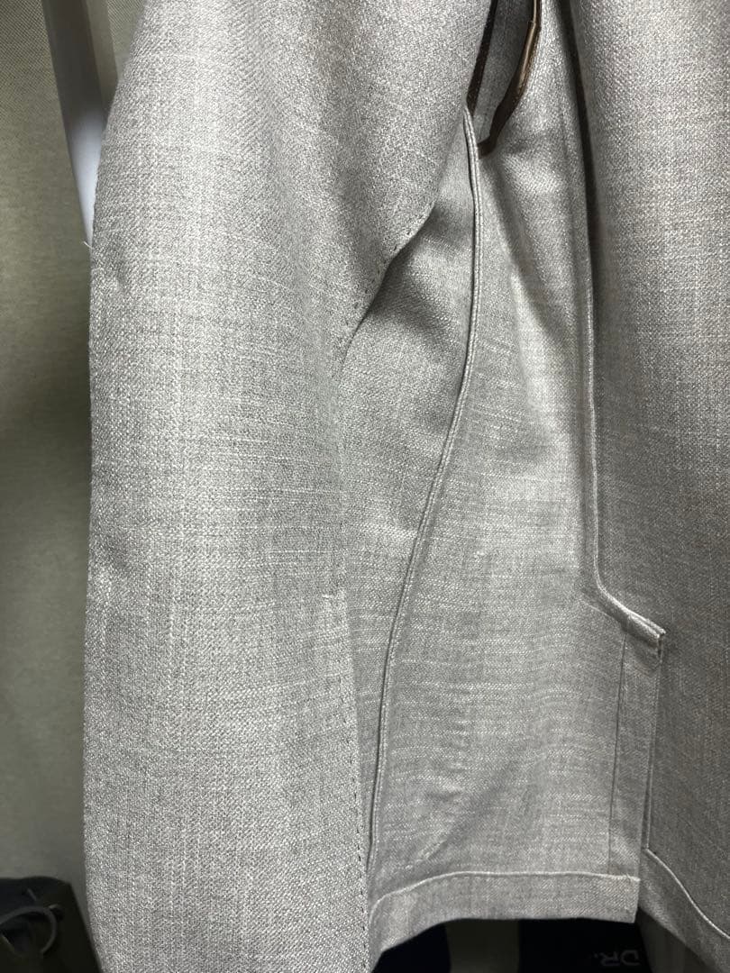 BARBA バルバ ジャケット 46 グレージュ　ウール シルク カシミヤ