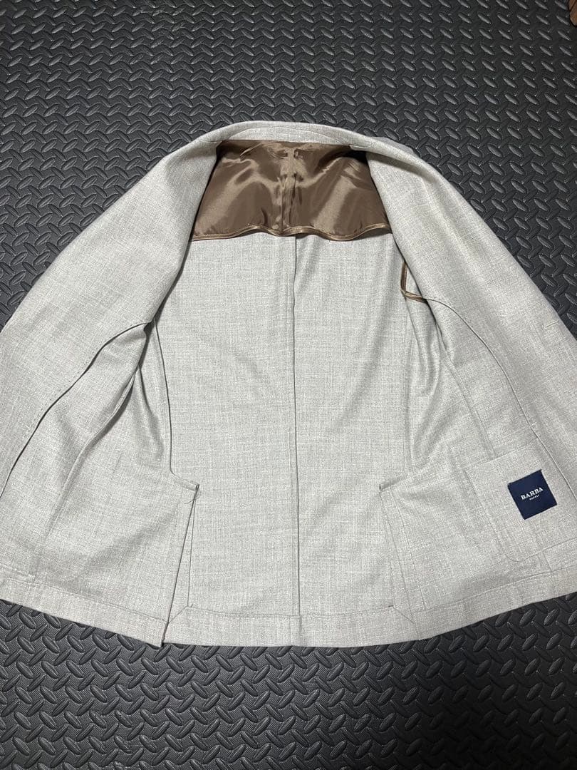 BARBA バルバ ジャケット 46 グレージュ　ウール シルク カシミヤ
