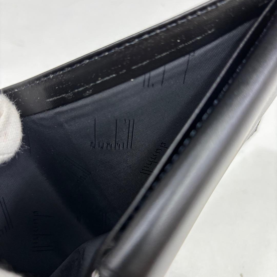 未使用【ダンヒル本物】2つ折り財布/ALFRED DUNHILL/レザー/黒