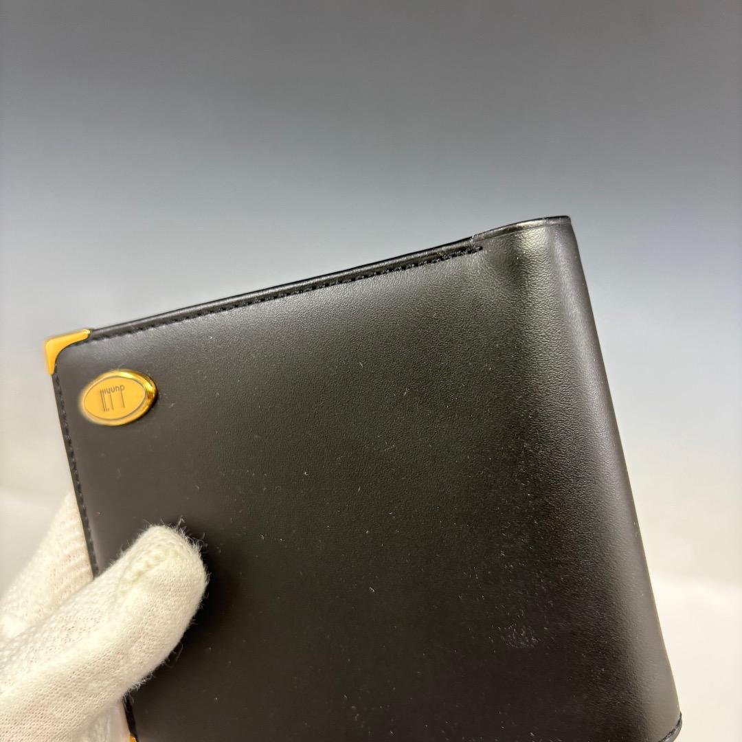 未使用【ダンヒル本物】2つ折り財布/ALFRED DUNHILL/レザー/黒