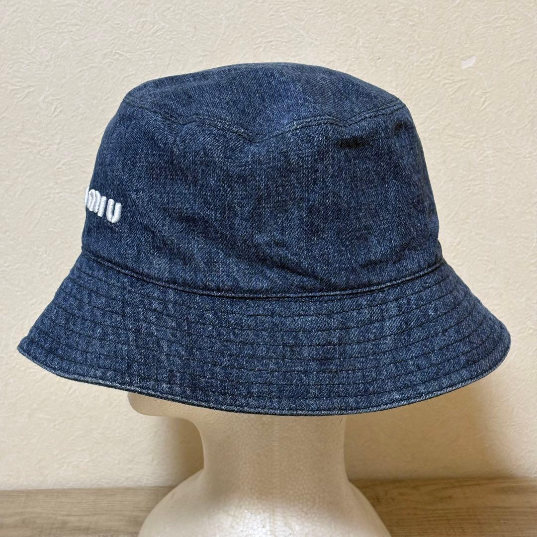 MIU MIU 5HC196 2F3W BLU BIANCO バケットハット