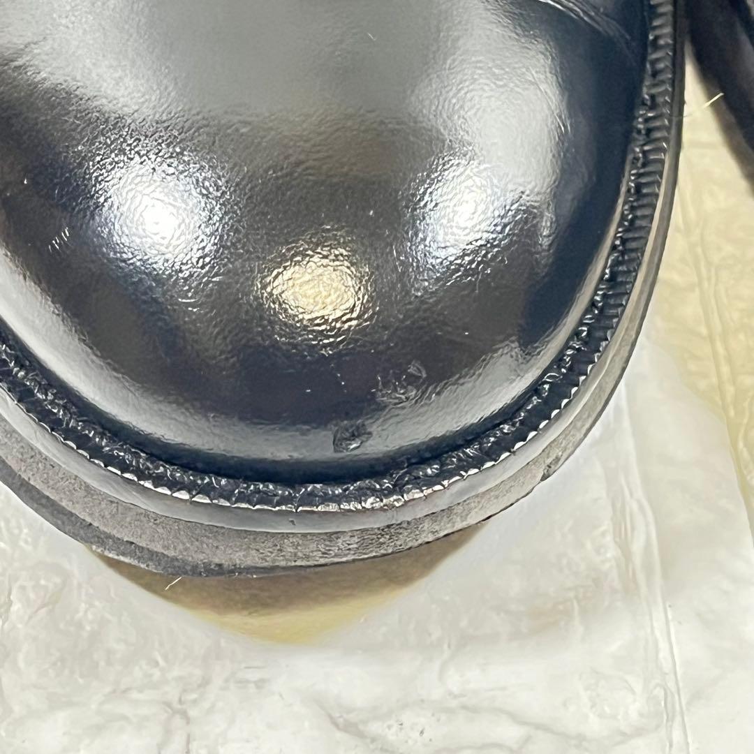 【美品】三陽山長　柔二　ストレートチップ　ビブラムソール　ブラック　26㎝