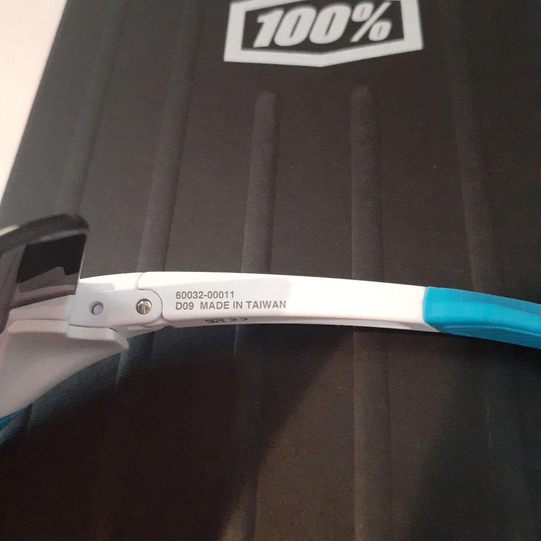 100% Aerocraft ホワイト ブルー ワンハンドレッド サングラス