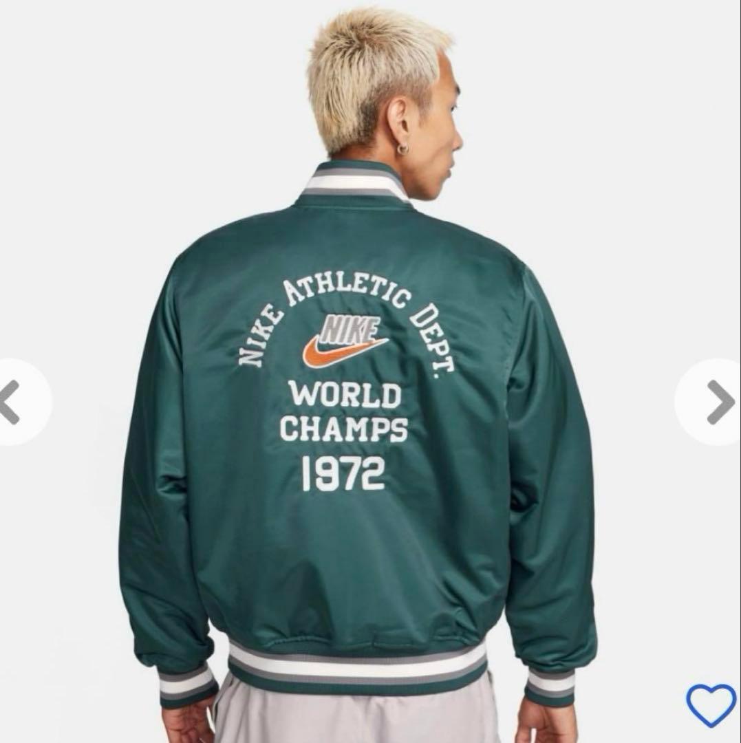 美品NIKE ナイキ　ダグアウト　サテン　ジャケット　カーキ