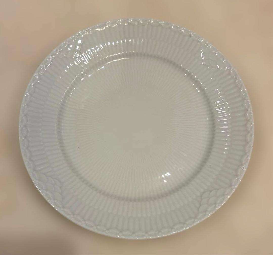 ロイヤルコペンハーゲンホワイトフルーテッド ハーフレース プレート19cm 4枚