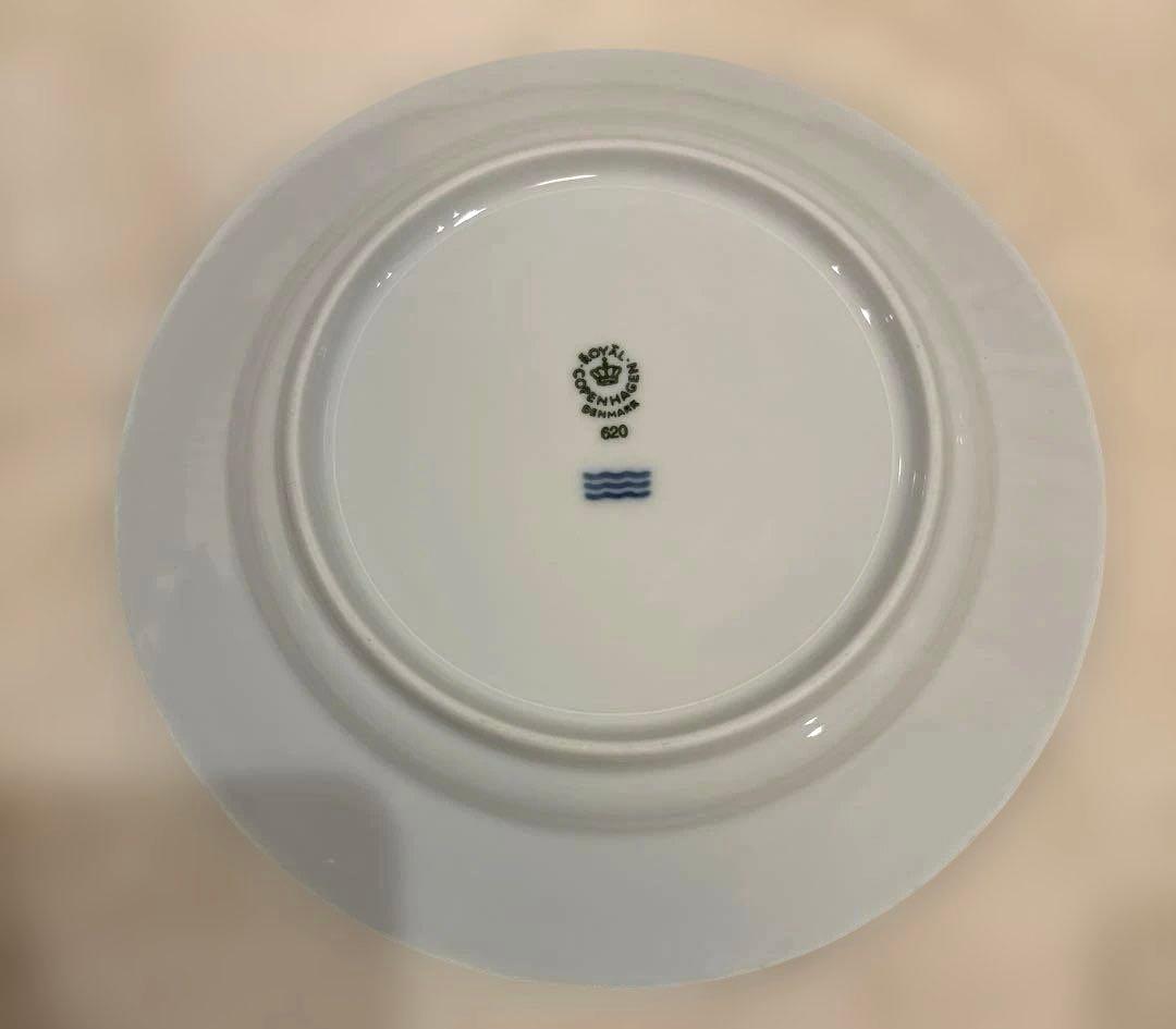 ロイヤルコペンハーゲンホワイトフルーテッド ハーフレース プレート19cm 4枚