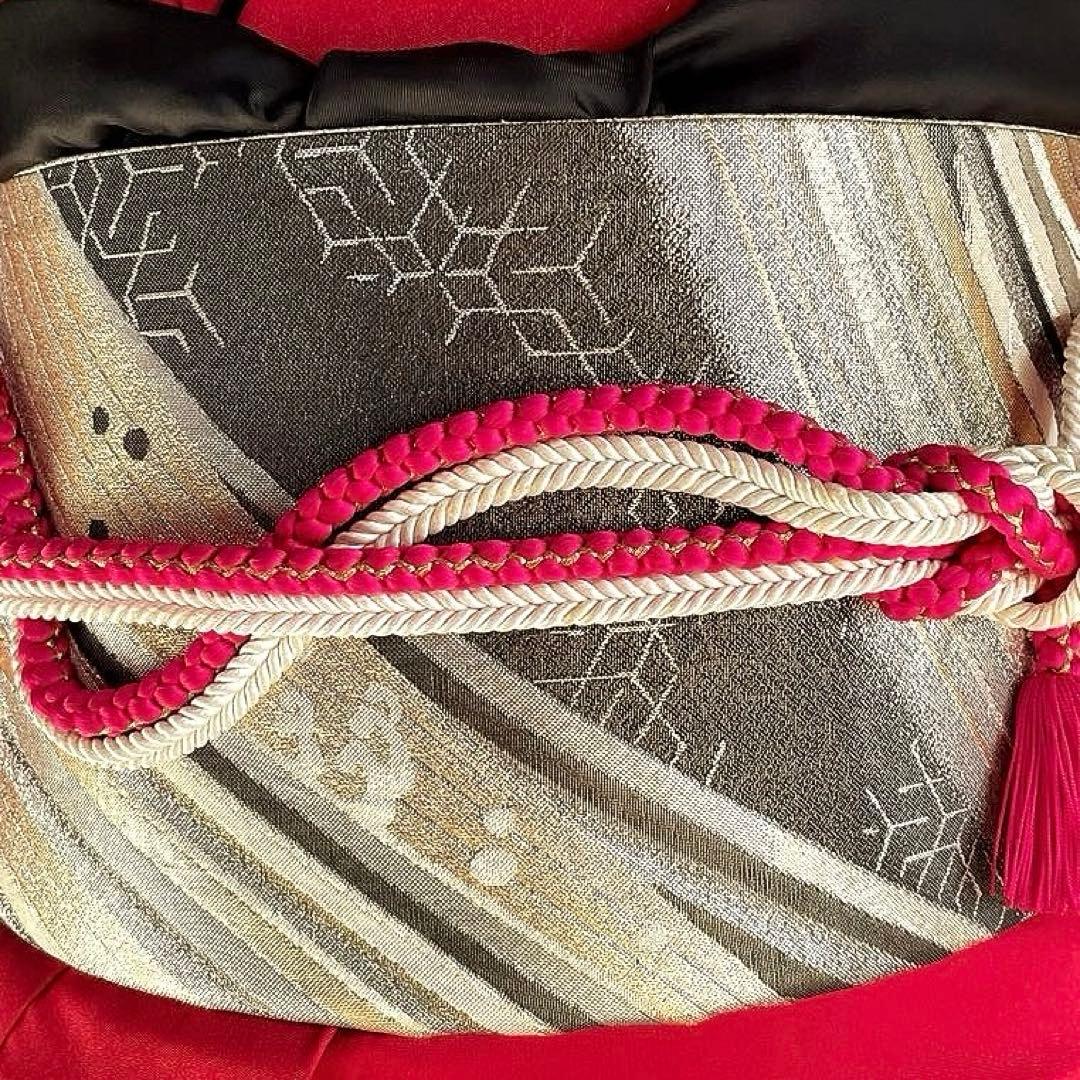 振袖フルセット　金彩友禅　成人式振袖　振袖　裄丈67 赤　桜