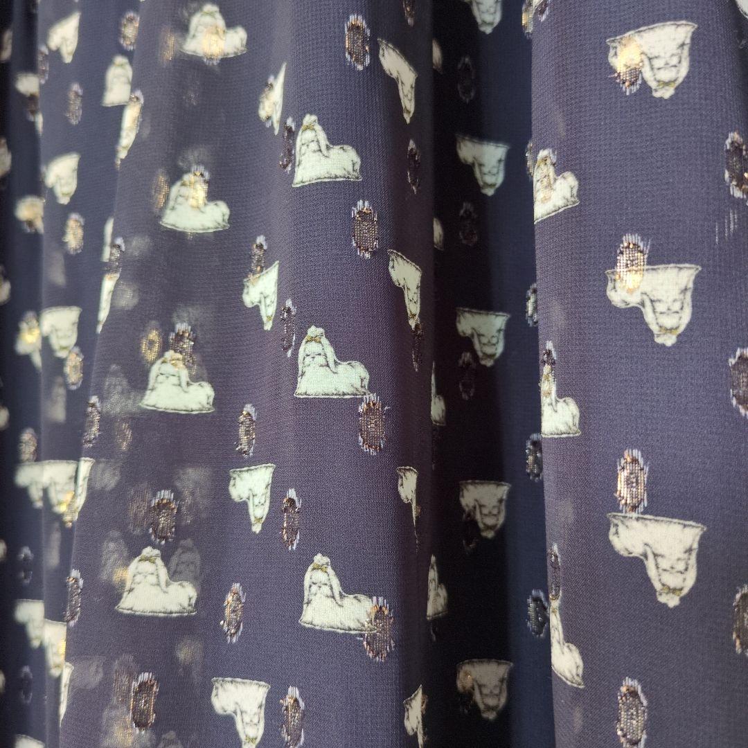 フランシュリッペ キラキラおこりんぼワンピース 犬 ネイビー FL5