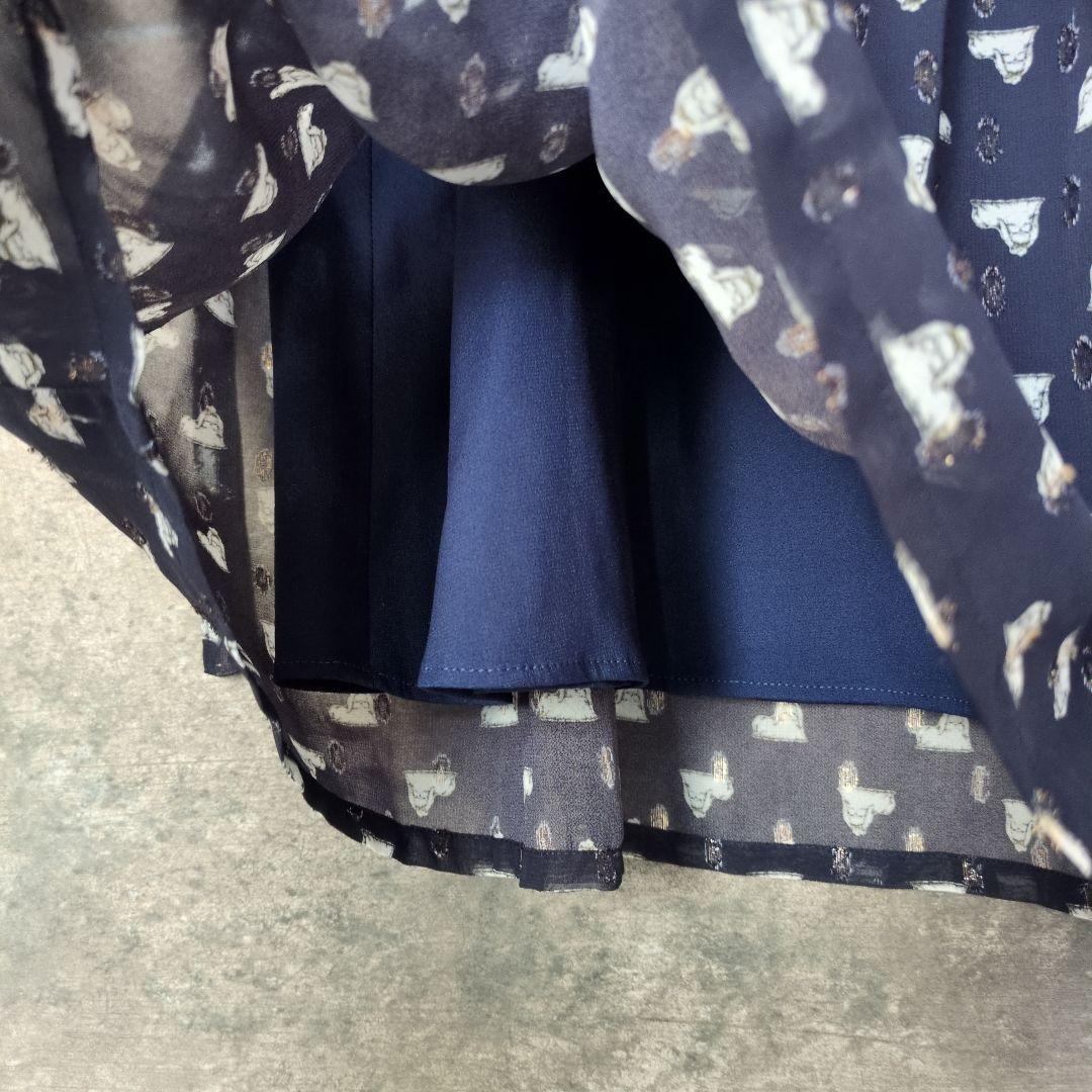 フランシュリッペ キラキラおこりんぼワンピース 犬 ネイビー FL5