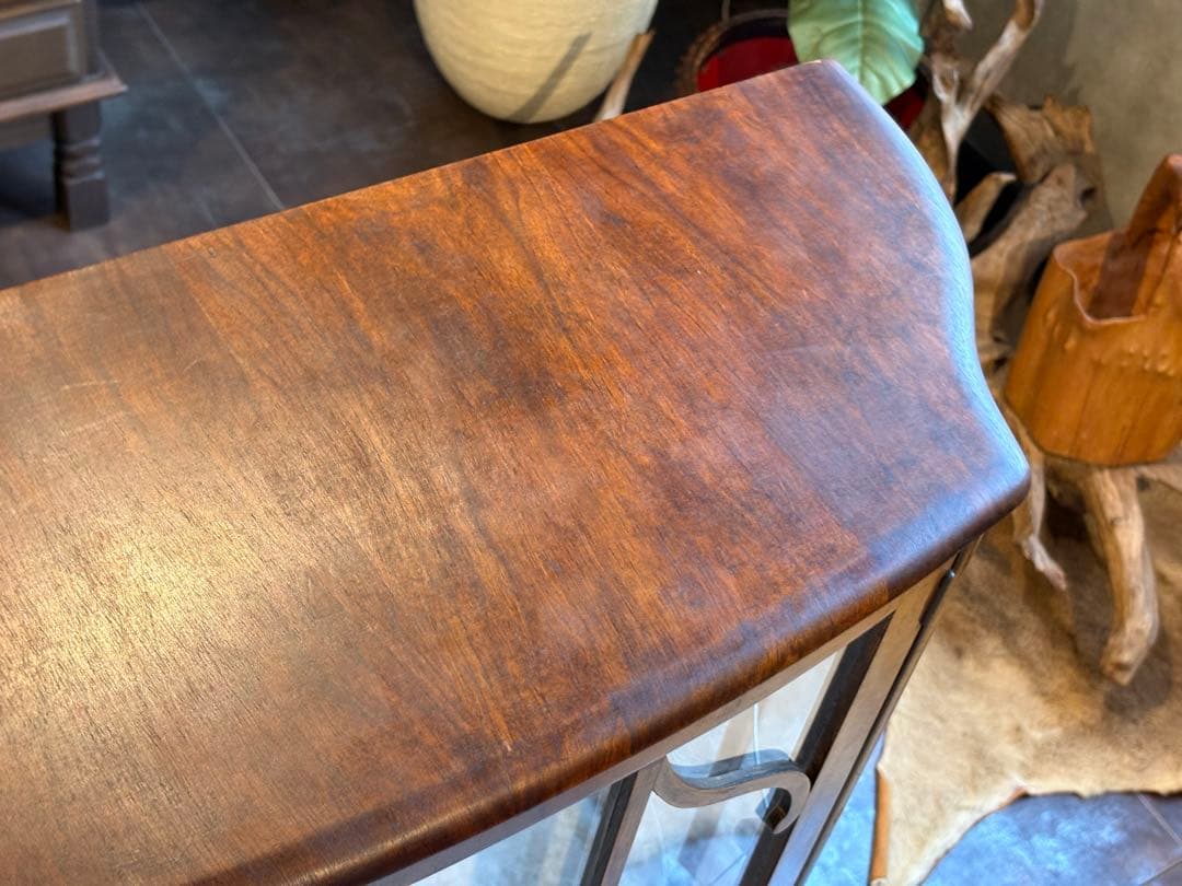 超希少　イギリス　アンティーク　ガラスキャビネット　ショーケース　猫脚　IZZ