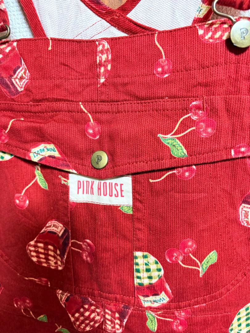 ピンクハウス PINK HOUSE さくらんぼ　サロペット オーバーオール