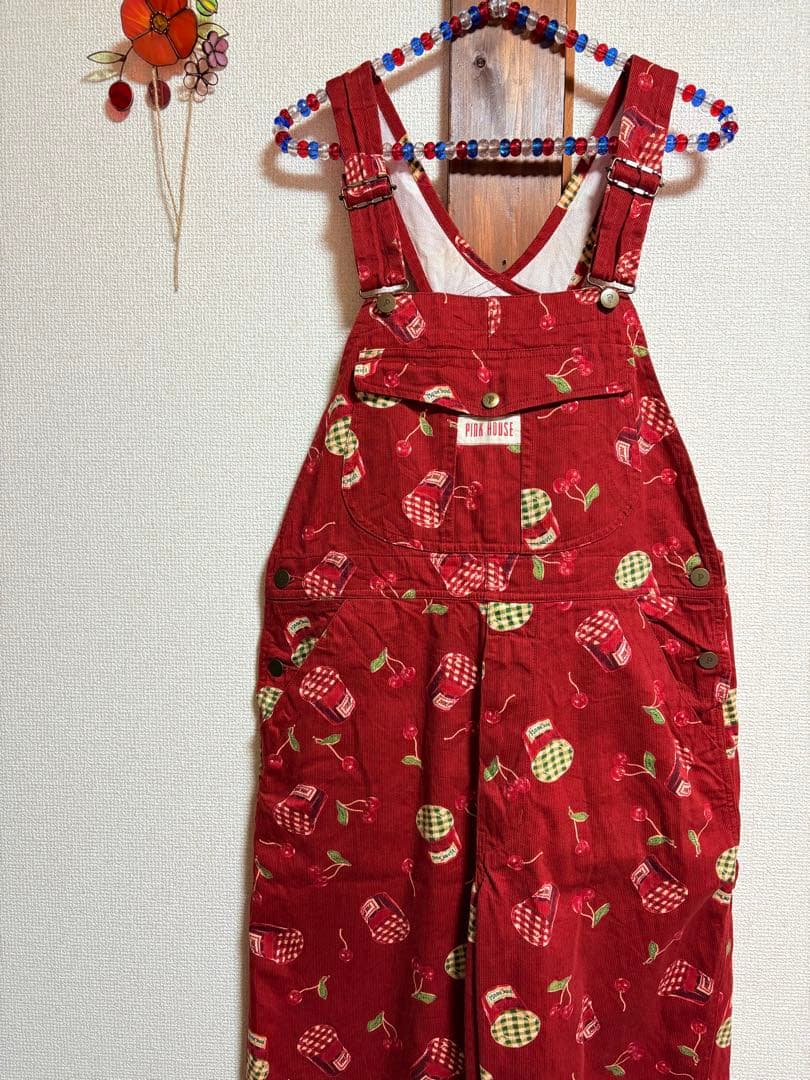 ピンクハウス PINK HOUSE さくらんぼ　サロペット オーバーオール