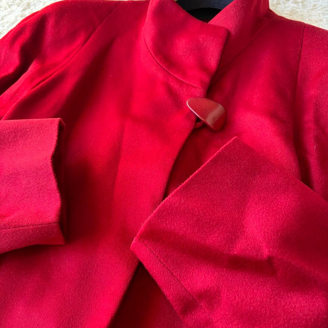 美品✨PIACENZA 極上ピュアカシミヤ100% ロングコート 赤　M