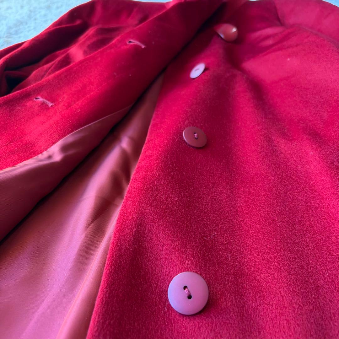 美品✨PIACENZA 極上ピュアカシミヤ100% ロングコート 赤　M