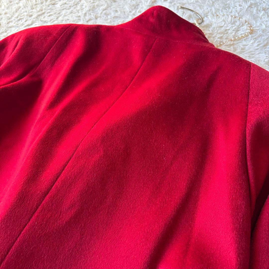 美品✨PIACENZA 極上ピュアカシミヤ100% ロングコート 赤　M