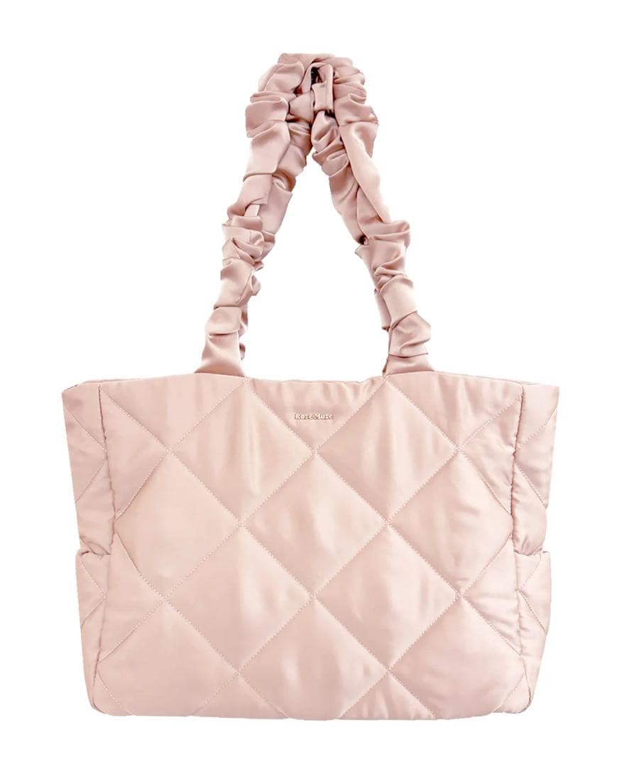 ロゼミューズ　サテンキルティングトート　ピンク