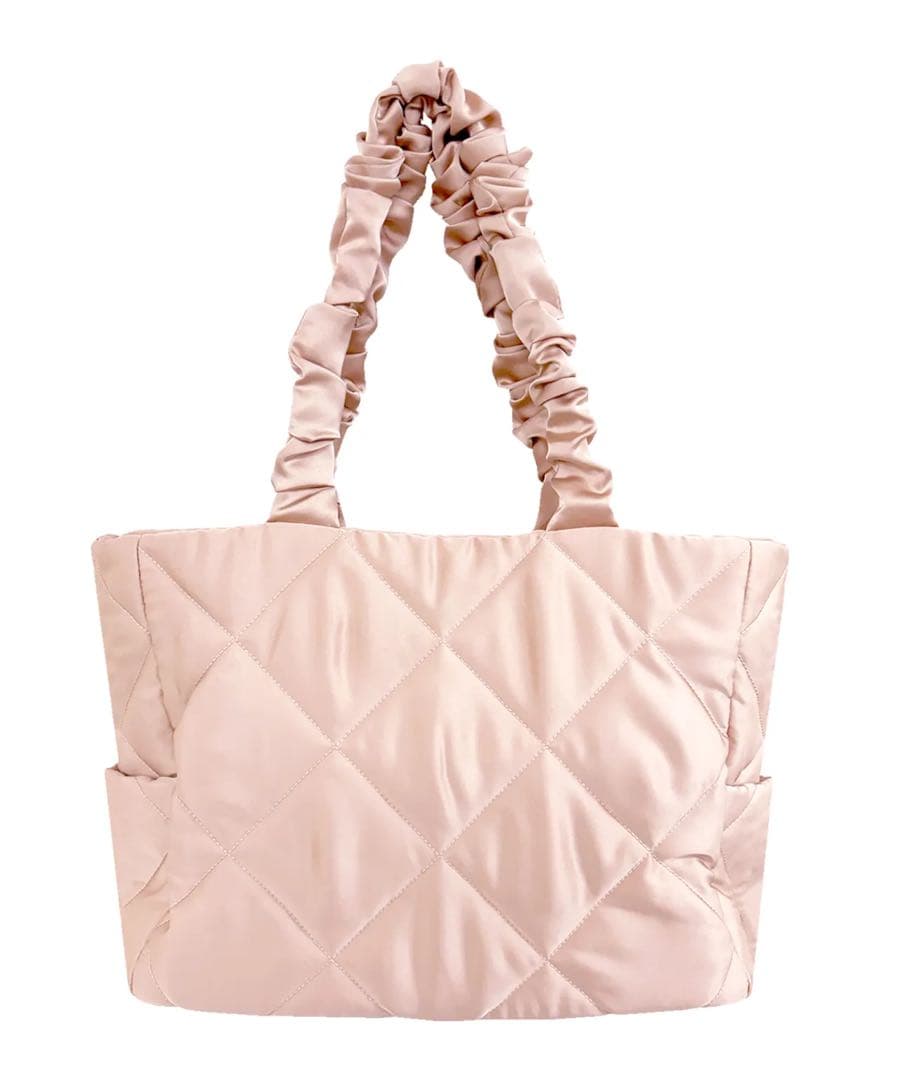 ロゼミューズ　サテンキルティングトート　ピンク
