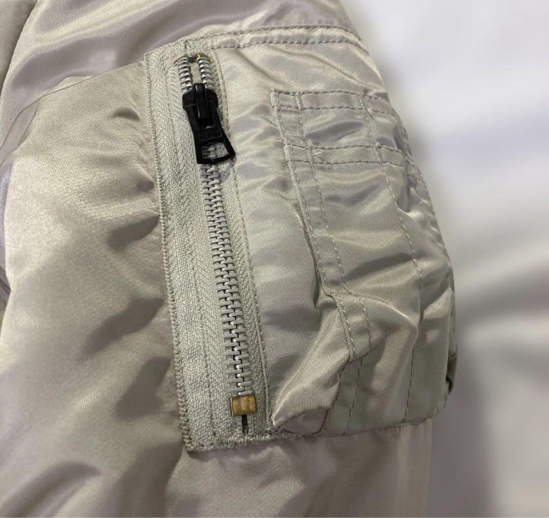 【極美品】ALPHA アルファ MA-1 フライトジャケット レア色 シルバーL