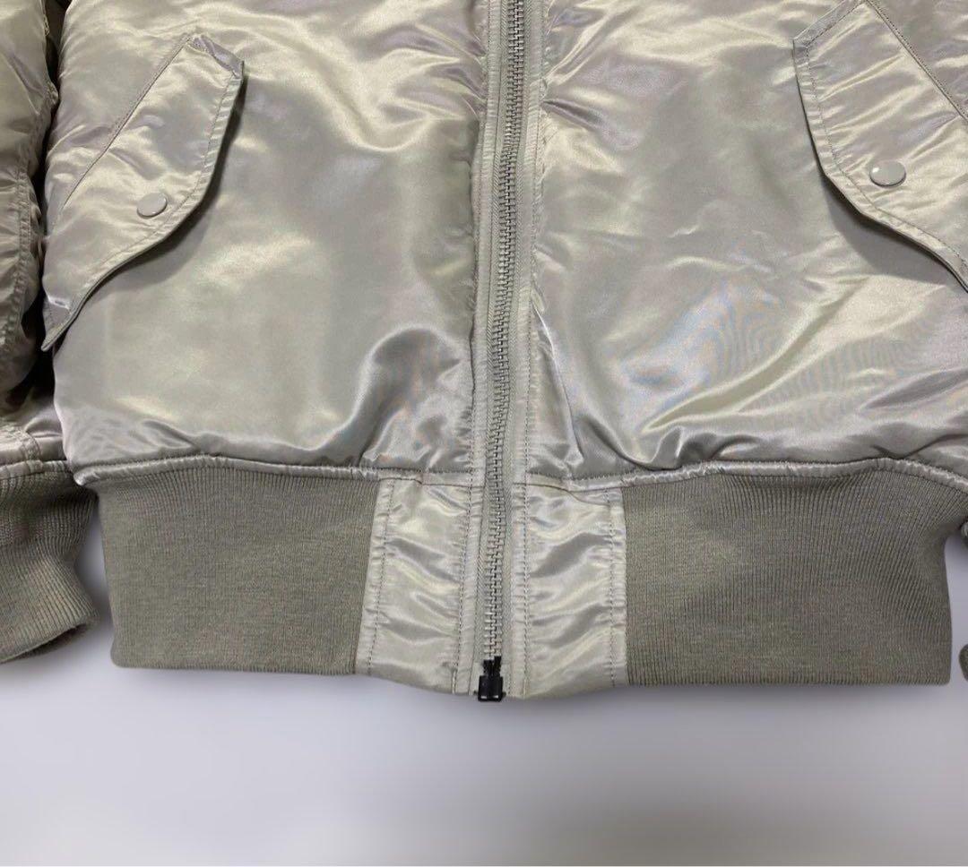 【極美品】ALPHA アルファ MA-1 フライトジャケット レア色 シルバーL